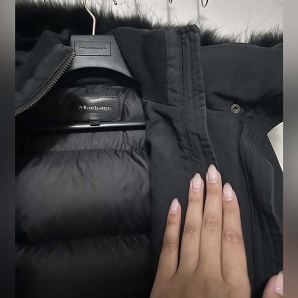 Navy Blue Black Mink Mackage Bomber - Picture 6 of 6